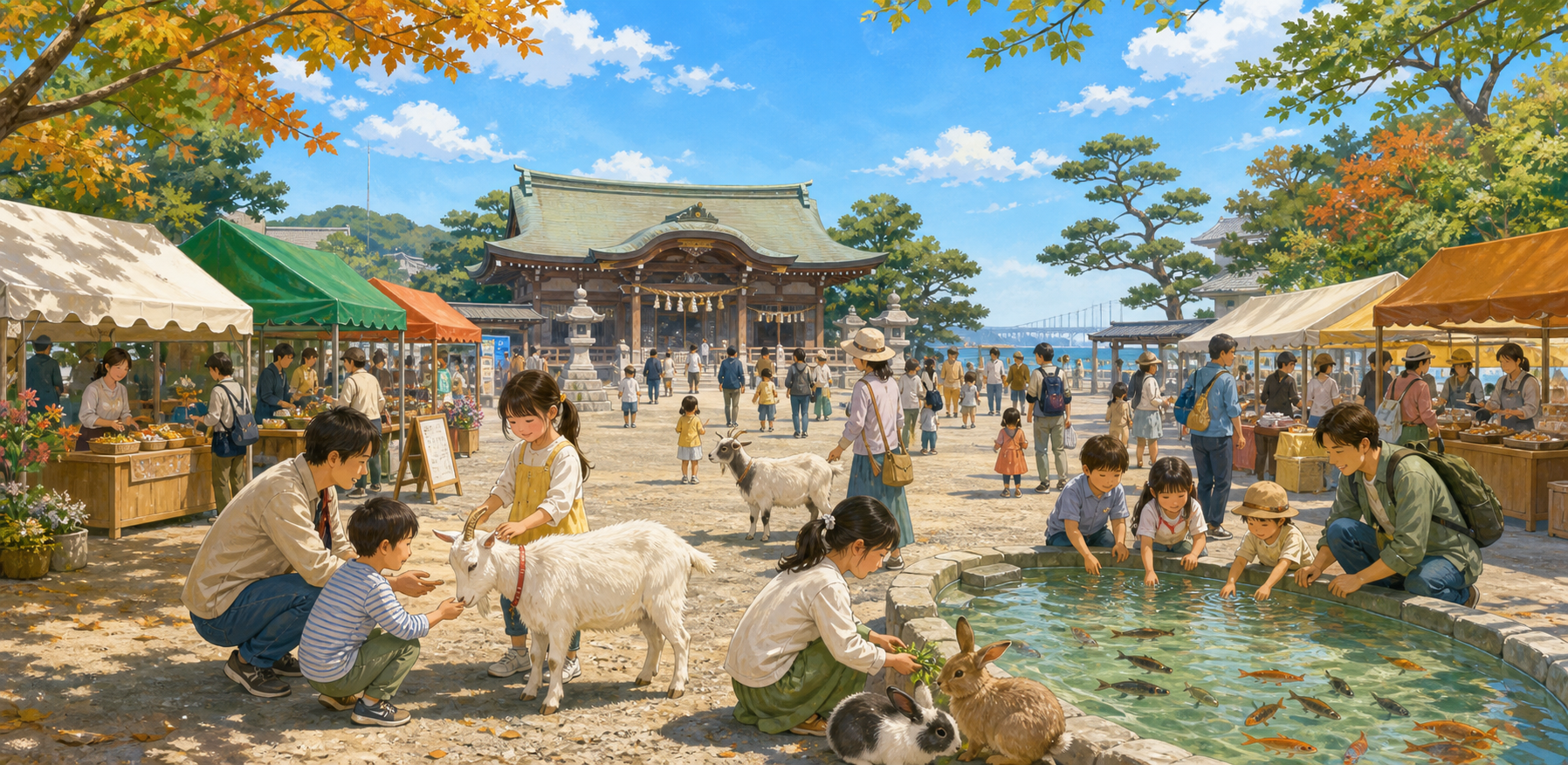 いどう動物園とグルメフェスをイメージしたAI生成イラスト